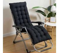 BangDon - Cojín reclinable para tumbona, almohada ligera, funda de asiento con tiras antideslizantes para patio al aire libre, oficina, hogar (Negro, 160 * 45 cm)