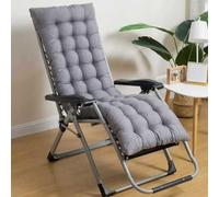 BangDon Cojín relajante para tumbona, ligero, para mecedora, cómodo cojín con correas antideslizantes para exteriores, patio, oficina, hogar (gris, 110 x 40 cm)