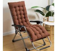 BangDon Cojín Relajante para Tumbona Peso Ligero Funda Almohadilla Cojín para Silla Mecedora Funda de Asiento Cómoda Almohadillas con Correas Antideslizantes para Exterior Patio Oficina Hogar (Marrón