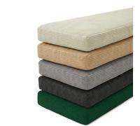 BangDon Home Comfort - Cojín largo para banco, tela duradera, base antideslizante, lavable a máquina, suave al tacto, espuma de alta densidad, cremallera oculta, multiusos (50 x 50 x 5 cm, naranja)