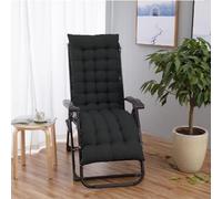 BangDon Tumbona reclinable, cojín para mecedora de patio, con correas antideslizantes, cómodo cojín grueso para muebles exteriores y uso interior (negro, 50 x 50 pulgadas)