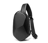 Bange Bolsa impermeable con diseño de concha de rombo con carga USB, NEGRO, Small Size, Mochila