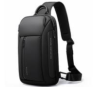 BANGE Bolso bandolera impermeable, bolso cruzado para hombre, mochila cruzada, mochila bandolera para hombre, Negro -