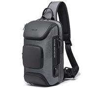 BANGE - Bolso bandolera impermeable para hombre, mochila cruzada para hombro, Gris, Without Lock, Duradero