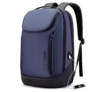 BANGE Business Smart - Mochila impermeable para portátil de 15,6 pulgadas con puerto de carga USB, mochila de viaje duradera (azul (tres bolsillos), azul, L