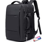 BANGE Mochila de viaje, mochila de transporte aprobada para vuelo, bolsa de viaje internacional, resistente al agua, duradera, mochila para laptop de 17 pulgadas, mochila grande para negocios, fin de