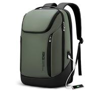 BANGE Mochila inteligente de negocios impermeable para laptop de 15.7 pulgadas con puerto de carga USB, mochila duradera de viaje, Verde (tres bolsillos), L, Negocios
