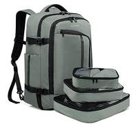 BANGE Travel Overnight Backpack,40L FAA Flight Approved Weekender Bag Carry on Backpack.., Verde claro (con 3 cubos), 19.7Hx12.6Lx8.3W