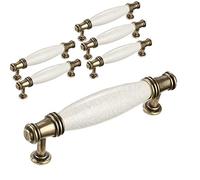 Banggo Tiradores de tirador para puerta, estilo vintage, en forma de T, para puertas de cocina, armarios, cajones, dormitorios, muebles de cerámica y aleación de zinc, multicolor, 96mm
