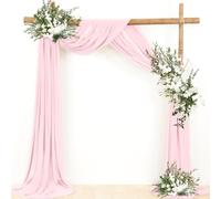 BANGHA Cenefa de Boda Cortinas Arco de Boda Gasa, Tela drapeada, Cortinas Transparentes, for Ceremonia, recepción, telón Fondo, Cortina for Fiesta, botín Navidad(Pink,70x800cm)