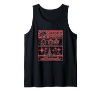 Bangkok Cartoon Retro Gráfico, Cultura y Seguridad Vibes Camiseta sin Mangas