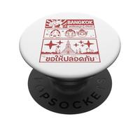 Bangkok Cartoon Retro Gráfico, Cultura y Seguridad Vibes PopSockets PopGrip Adhesivo