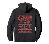 Bangkok Cartoon Retro Gráfico, Cultura y Seguridad Vibes Sudadera con Capucha