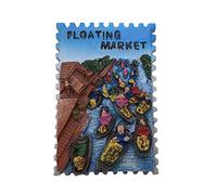 Bangkok Tailandia Mercado Flotante 3D Refrigerador Imán Recuerdos turísticos Resina Pegatinas magnéticas Nevera Imán Hogar y decoración de la Cocina de China