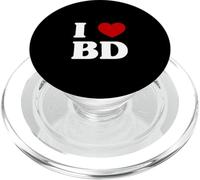 Bangladesh I Love BD Red Heart Love Bangladesh Souvenir PopSockets PopGrip para MagSafe