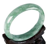 Bangle de Jade, Brazalete de Jade de cuarcita, Flor de Flores flotantes de Color Verde Claro Guizhou Jade Brazalete, trae Buena Suerte, para mamá, para Novia, para Damas, con Caja de joyería, 54-64