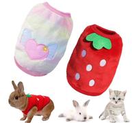 bangminda 2PCS Chaleco sin Mangas para Conejos Animales Pequeños Camiseta para Cachorros Gatitos Perritos Ropa Chaleco Cálido para Cobayas Ferret Chinchillas Conejo Animales Pequeños (S)