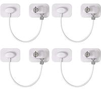 bangminda 4PCS Cerraduras de Seguridad con Llaves para Armarios Neveras Congeladores Seguridad de Refrigerador Cerradura de Puerta de Refrigerador Bloqueo de Seguridad Niños Bebés, Blanco