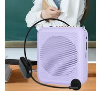 bangminda Amplificador de Voz con Microfono Amplificador Portátil Recargable 10W USB U Disk/TF Mini Amplificador de Voz para Guías Maestros Profesores Artistas Promotores de Ventas (Morado)