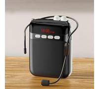 bangminda Amplificador de Voz Portátil para Profesor 2400mAh LED Altavoz Recargable con Microfono Sistema PA con Auricular Micrófono Personal para Guia Turistico Profesores Reunión Yoga Aula (Negro)