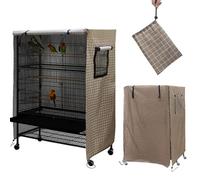 bangminda Funda para Jaulas de Pájaros 97x60x130cm Cubierta Grande para Jaula de Pájaros, Cubierta de Jaula de Dormir de Loro, Impermeable Transpirable a Prueba de Polvo y Luz (Tartán Marrón)