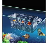 bangminda Parideras para Peces 4 EN 1 Caja de Cría de Acuario Paridera Flotante con Ventosas Caja de Aislamiento y Criadero de Peces para Guppy Tropicales Acuario