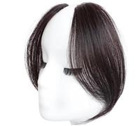 Bangs Bangs Clip en cabello humano 2 piezas Clip en flequillo para mujeres Extensiones de cabello de cañón falso flequillo