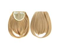 Bangs Hair Extensión de cabello sintético con flequillo, 2 clips, color rubio y marrón(Light Blonde)