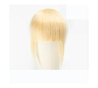 Bangs Hair Flequillo de cabello humano, 3 clips, 3D, corte romo, flequillo de cabello Natural, Clip superior en extensiones de cabello, no Remy, 2,5 "x 4,5"(Light Blonde)