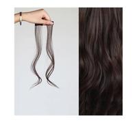 Bangs Hair Flequillo largo de lado, flequillo ondulado y rizado con clip, flequillo frontal for uso diario for mujeres, juego de 2 piezas, patillas largas, flequillo falso sintético natural(Deep brown