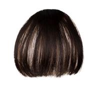 Bangs Hair Flequillo sintético francés con clip, 2 unidades, con patillas, for uso diario.(Brown black-B)