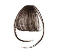 Bangs Hair Flequillo sintético francés con clip, 2 unidades, con patillas, for uso diario.(Dark black-A)