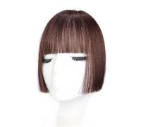 Bangs Hair Peluca sintética con flequillo de corte princesa, flequillo femenino, flequillo falso, peluca de frente natural(Dark brown)