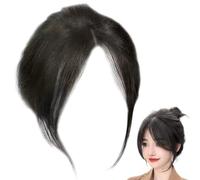 Bangs parcial pieza de cabello de 9.8 pulgadas clip natural flequillo aliviable cabello humano toppers para mujeres cabello realista flequillo marrón negro