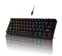 Bangsanth Teclado mecánico, teclado mecánico 60% para juegos con interruptores azules y retroiluminación dinámica de 19 modos, Plug and Play, 61 teclas, antifantasma, para PC, Windows, Mac, jugador