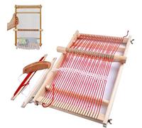 BangShou Telar de Madera Kit de Telar de Telar para Manualidades Varilla de Ajuste, Peine, Lanzadera y Cordón de Nylon (40 x 20cm)