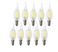 BANGSHUO E14 Bombillas Vela Filamento LED 4W C35 Casquillo Fino - Equivalente a 40W E27, 400 lúmenes Blanco Frío 6500K Bombilla Retro Vintage, No regulable - Pack de 10
