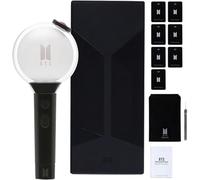 Bangtan Boys Army Bomb Ver.4 - Barra de luz con 7 tarjetas fotográficas BTS, Bluetooth, soporte de luz de concierto, colección para fanáticos de BTS, cumpleaños y Navidad, color negro