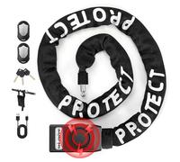 BANGTING 120CM Cadena Bicicleta Antirrobo con 110dB Alarma, Candado Bicicleta con 3 llaves, Cadena Bicicleta Antirrobo para Bicicletas, Motos, Scooters (Negro)