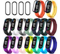 BANGTING 20 Piezas Recambio Correa Compatible con Pulseras Xiaomi Mi Band 5 / Amazfit Band 5, Correas para Fundas Mi Fit 5 Funda Miband5 Pulsera Banda Reemplazo (16 Colores + Protector Pantalla)