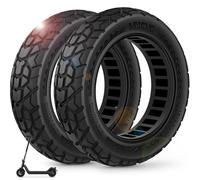 BANGTING 2PCS 10x2.50-6.5 Ruedas Maciza Antipinchazos para Patinete Electrico - 60/70-6.5 Neumático Tubeless, 10x2.50 Fuera de Carretera Llanta Para Ninebot G30 Serie y Xiaomi 5/5 Pro/5 Max (Negro)