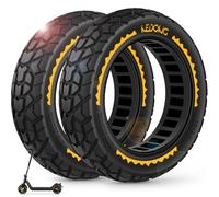 BANGTING 2PCS 10x2.50-6.5 Ruedas Maciza Antipinchazos para Patinete Electrico - 60/70-6.5 Neumático Tubeless, 10x2.50 Fuera de Carretera Llanta Para Ninebot G30 Serie y Xiaomi 5/5 Pro/5 Max (Amarillo)