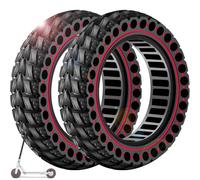 BANGTING 2PCS 60/70-6.5 Ruedas Macizas para Patinete Electrico, 10x2.5 Pulgadas Neumáticos de Reemplazo, 10x2.50-6.5 Rueda Para Segway Ninebot Max G2/G30/G30D/G30E/G30E/G30LP/G30D II/G30 Max (Rojo)