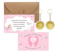 BANGTRAD Set de regalo para el Hada de los Dientes, Monedas de Oro para el Hada de los Dientes+ Piedra de la Suerte + Tarjeta de felicitación + Bolsa de organza, Recuerdo de diente perdido