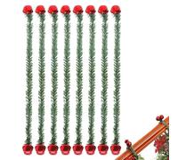 Banister Garland Ties - 8 Piece Wreath Hanger with Bells,Garland Ties for Stairs,for Christmas Tree Lights Bows Stairs Railing Holiday Decorations