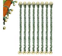 Banister Garland Ties - 8 Piece Wreath Hanger with Bells,Garland Ties for Stairs,for Christmas Tree Lights Bows Stairs Railing Holiday Decorations