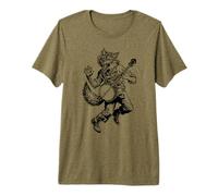 Banjo Jugando Hombre Lobo Bluegrass Festival Wolf Camiseta Premium