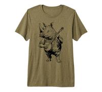 Banjo Jugando Rinoceronte Festival Bluegrass Rinoceronte Camiseta Premium