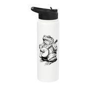 Banjo Jugando Sapo Rana Bullfrog Bluegrass Festival Stainless Steel Insulated Water Bottle