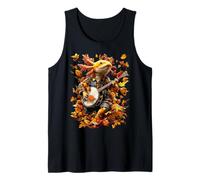 Banjoist Axolotl Jugar Banjo Picker Hojas Otoño Camiseta sin Mangas